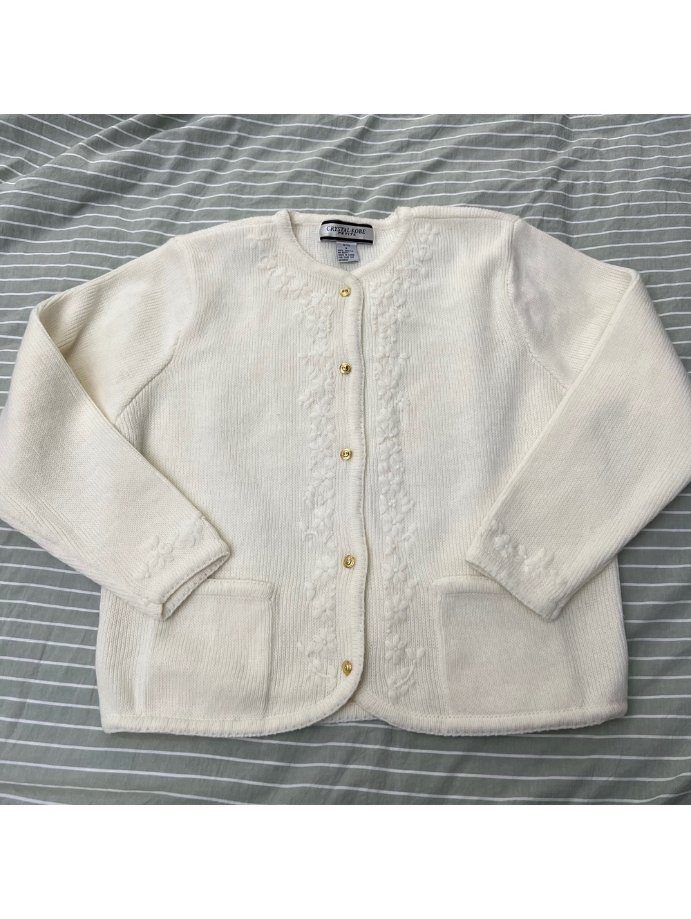Vintage Crystal Kobe button up sweater